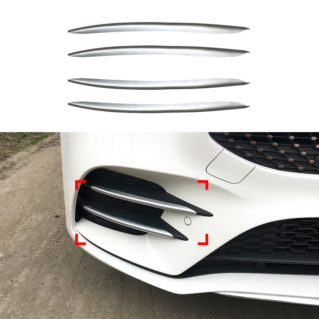 AMP-Z Front Pumper Fins Canards لـ Mercedes Benz A Class W177 Hatchback/ Sedan AMG Line 2018+