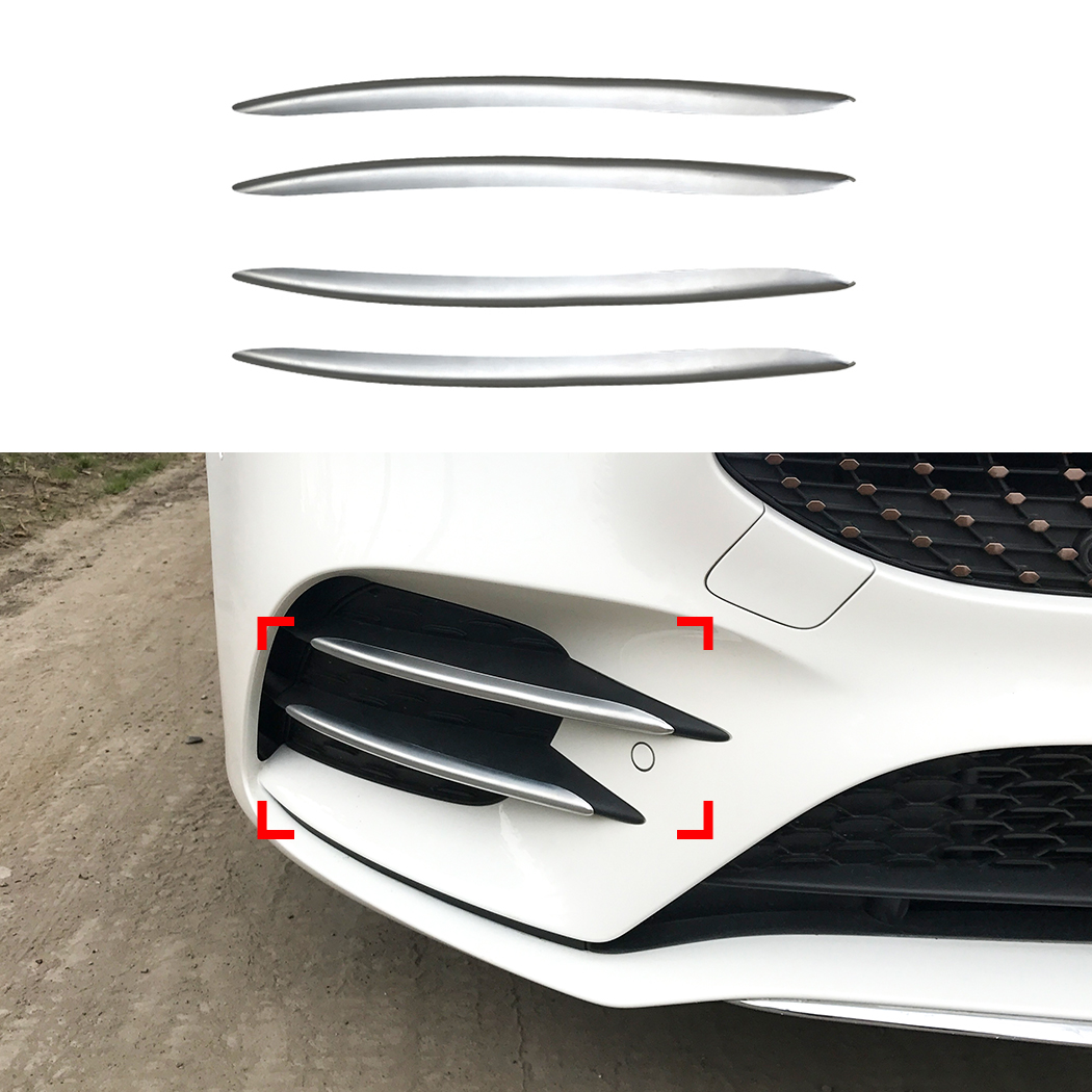 AMP-Z Front Bumper Fins Spoiler Canards For Mercedes Benz A Class W177 Hatchback/ Sedan AMG Line 2018+