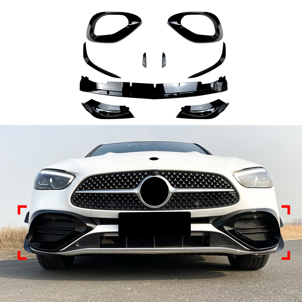 AMP-Z Front Bumper Lip Spiltter For Mercedes Benz C Class W206 AMG Line 2022+