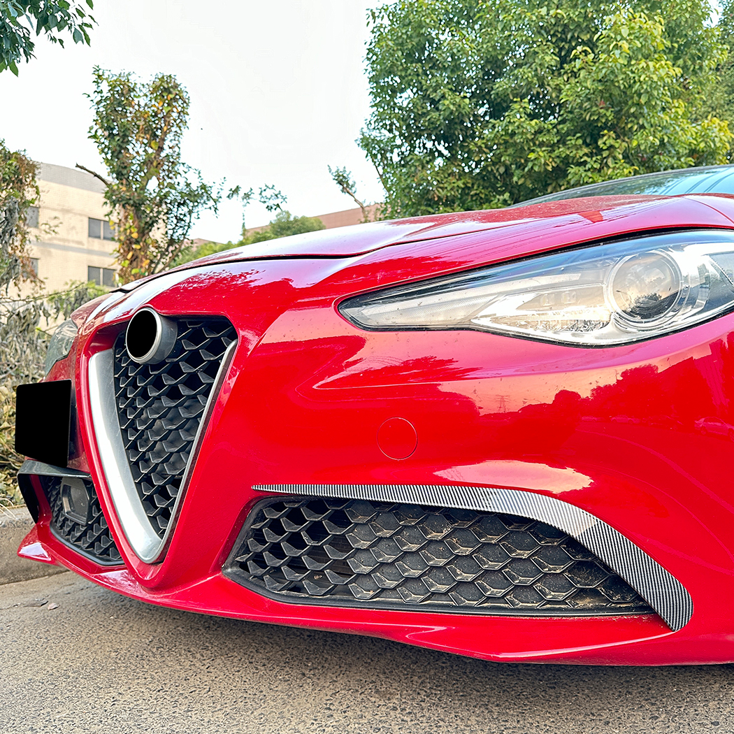 AMP-Z Front Bumper Fins Spoiler Canards For Alfa Romeo Giulia Standard 2015-2022