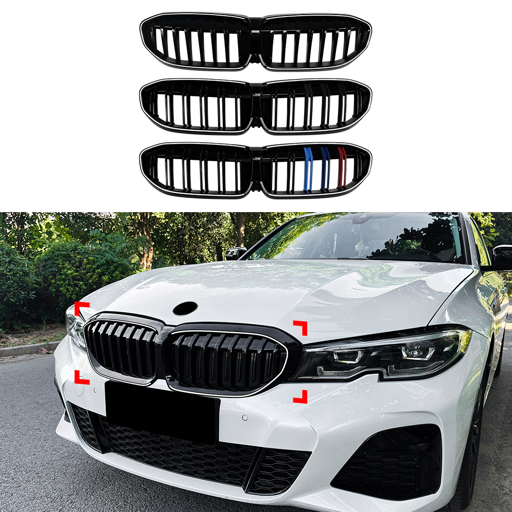 AMP-Z Front Bumper Grille Grill For BMW 3 Series G20 G21 Pre-facelift 2019-2022