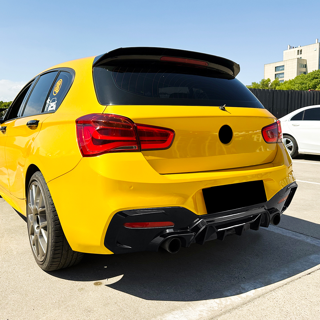 AMP-Z Rear Bumper Spoiler Lip Black For BMW 1 Series F20 F21 LCI M Sport 2015-2019