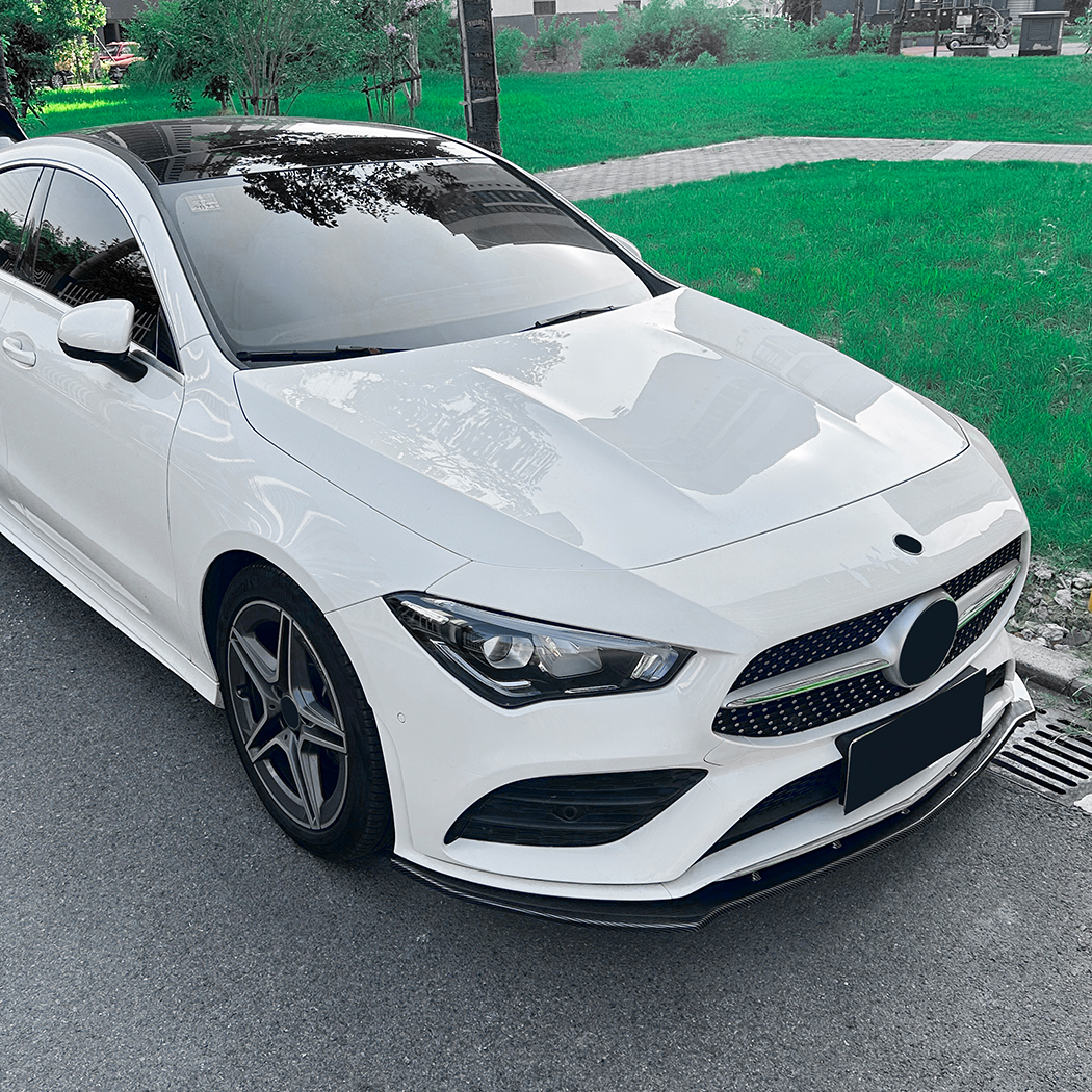 AMP-Z Front Bumper Lip Spiltter For Mercedes Benz CLA Class C118 X118 Pre-Facelift AMG Line 2020-2023