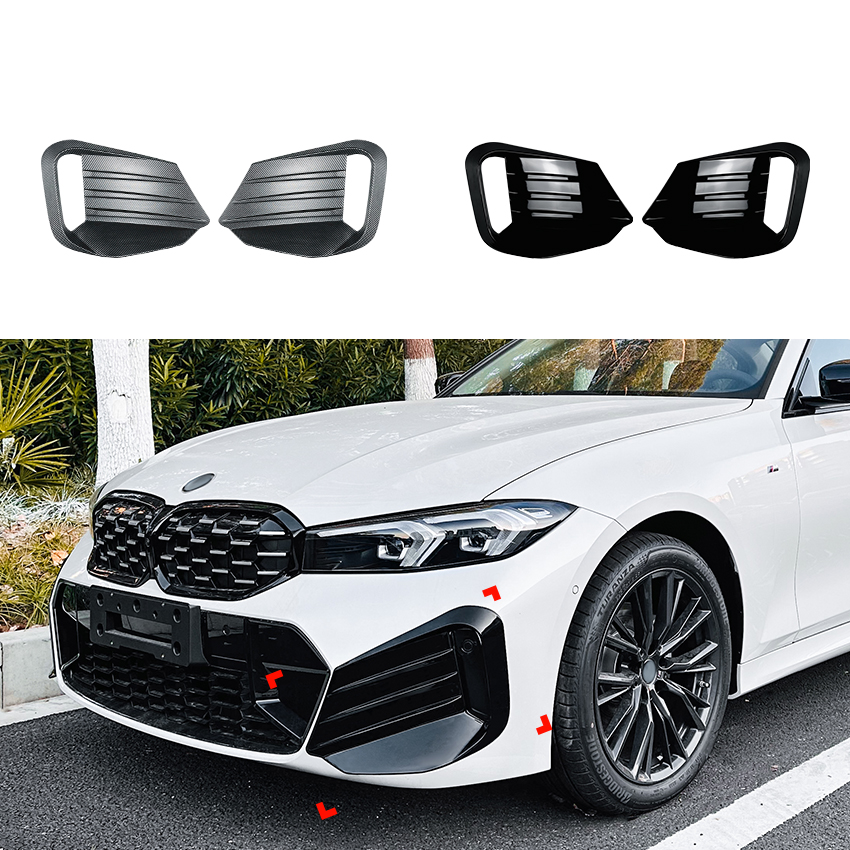 Front Bumper Fins Spoiler Canards For BMW 3 Series G20 2023+