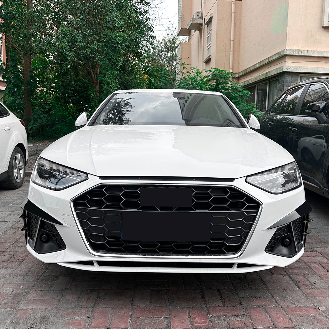 AMP-Z Front Bumper Fins Spoiler Canards For Audi A4 B9.5 Sline 2020-2024