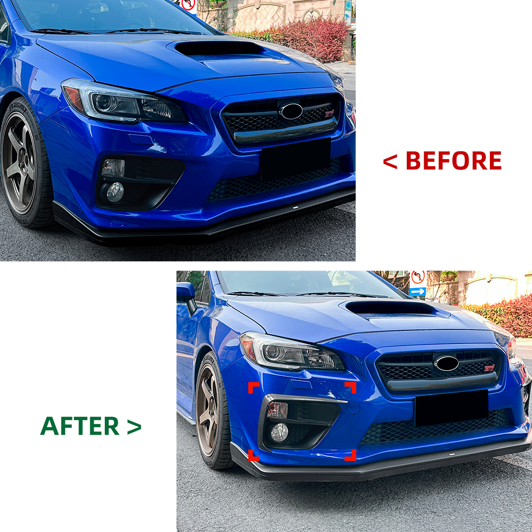 Front Bumper Fins Spoiler Canards For Subaru WRX STI VA Pre-facelift 2014-2016