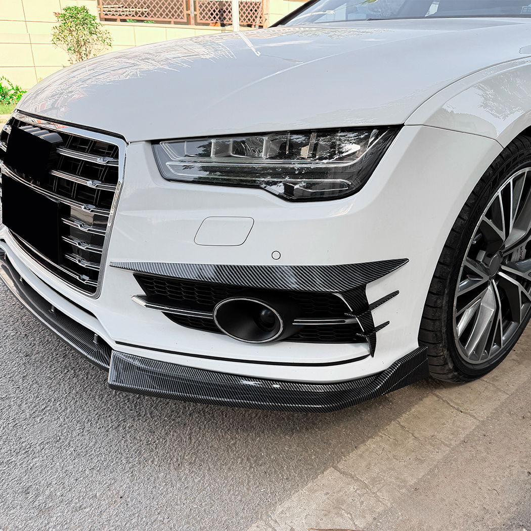AMP-Z Front Bumper Fins Spoiler Canards For Audi A7 S7 C7 facelift Sline 2015-2018