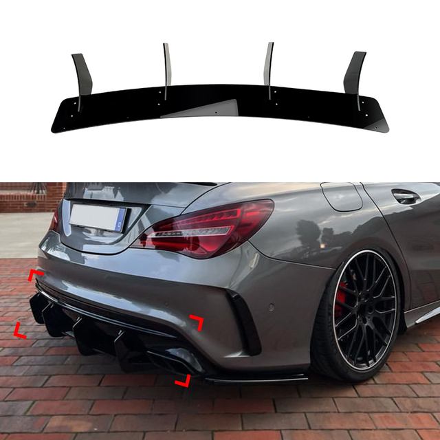 AMP-Z Rear Bumper Short Spoiler Diffuser Valance Lip For Mercedes Benz CLA Class CLA45 2016-2019