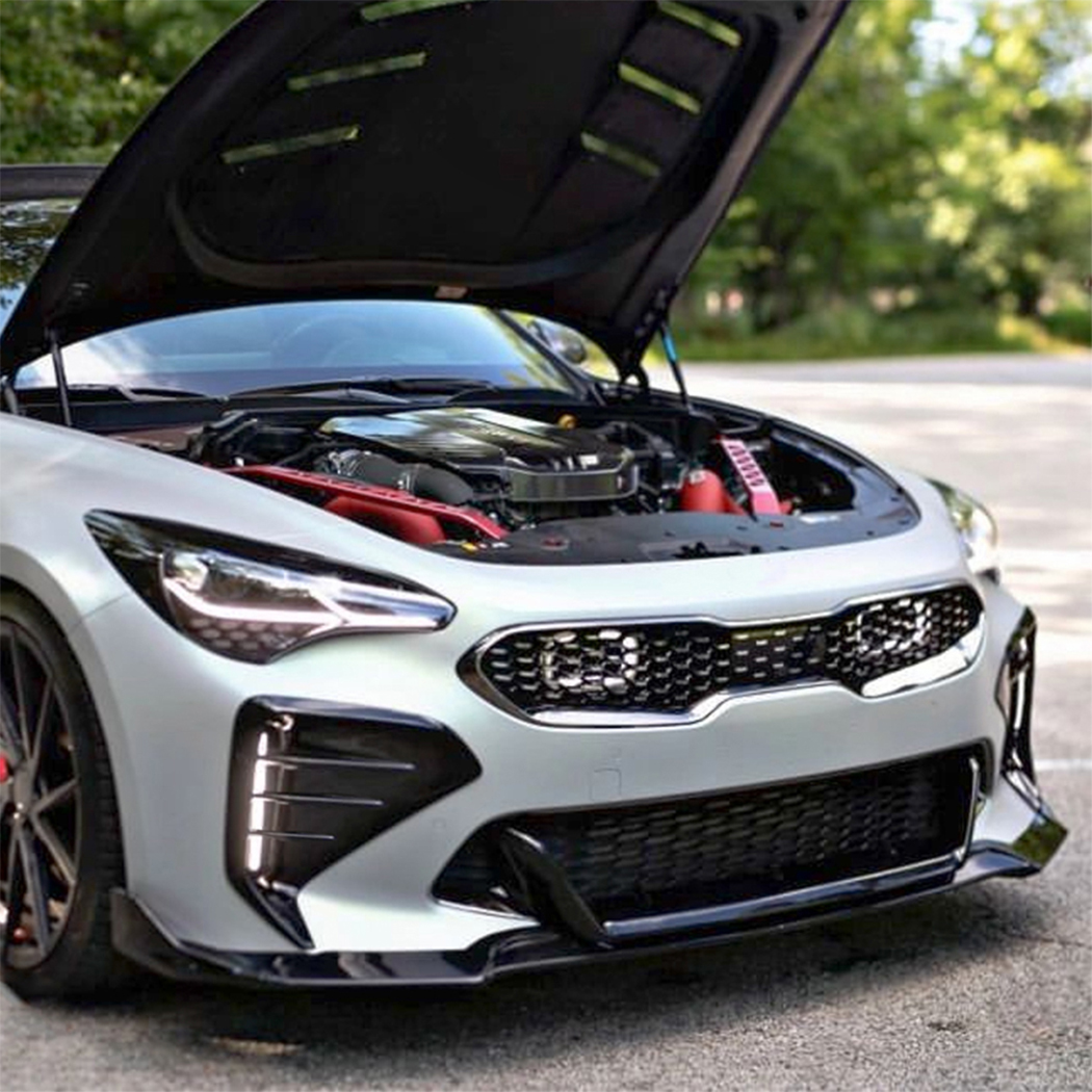 AMP-Z Front Bumper Fins Spoiler Canards For Kia Stinger 2018+