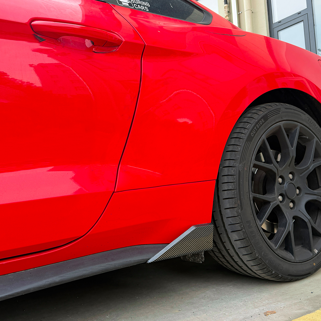 AMP-Z Side Skirt Rocker Panel Splitter Lip For Ford Mustang MK6 2015-2023