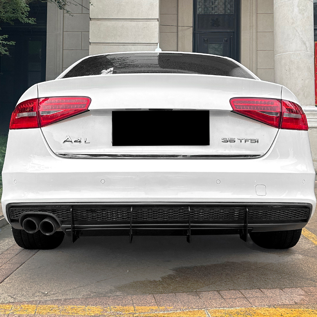 AMP-Z Rear Bumper Spoiler Diffuser Valance Lip For Audi A4 B8.5 Sline Sedan 2013-2016