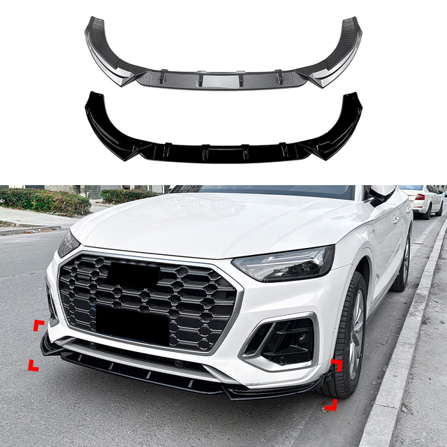 AMP-Z Front Bumper Lip Spiltter For Audi Q5 FY Sline Facelift 2021-2024