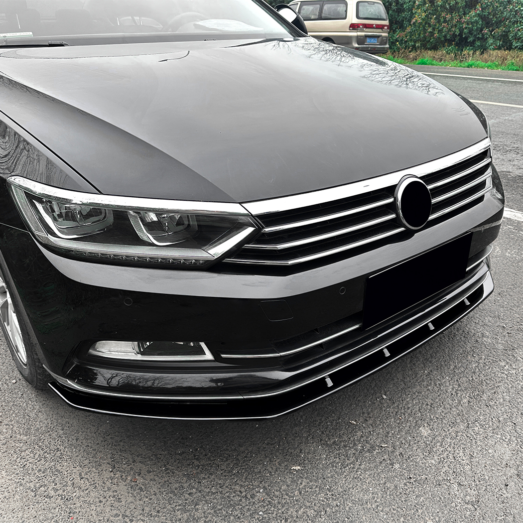 AMP-Z Front Bumper Lip Spiltter Black For VW Volkswagen Passat B8 Standard 2016-2019