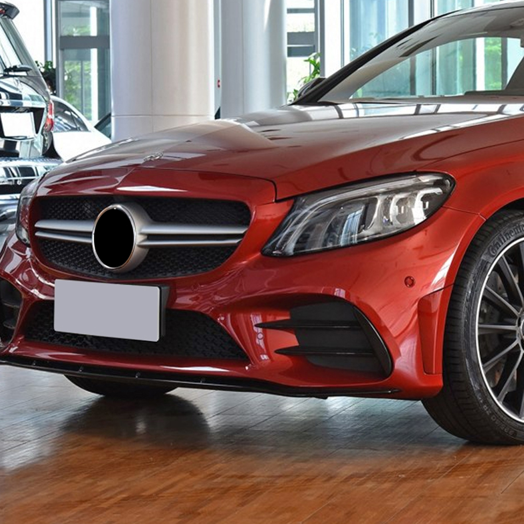 AMP-Z Front Bumper Fins Spoiler Canards For Mercedes Benz C Class W205 C205 S205 Facelift AMG-Line 2015-2018