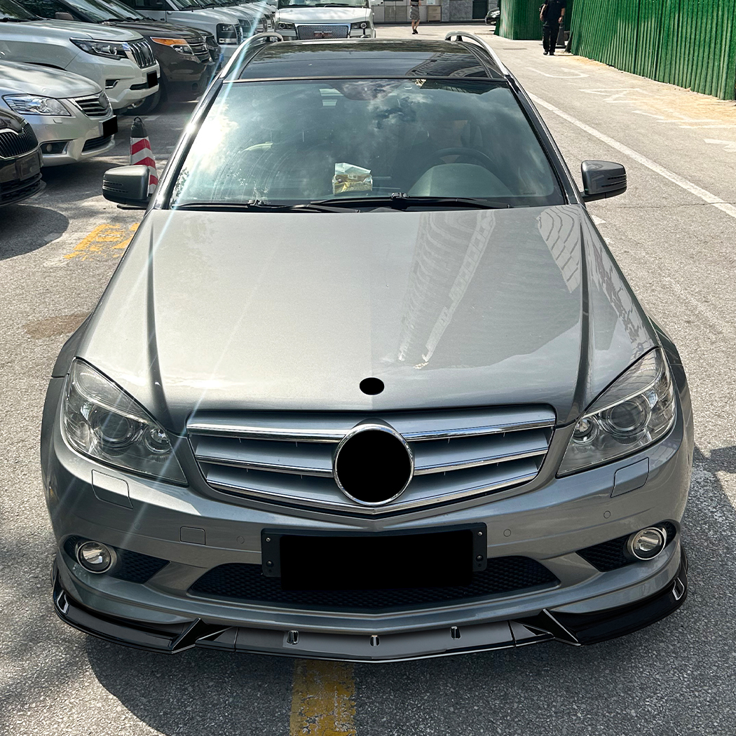 AMP-Z Front Bumper Lip Spiltter For Mercedes Benz C Class W204 Pre-facelift AMG Line 2007-2010
