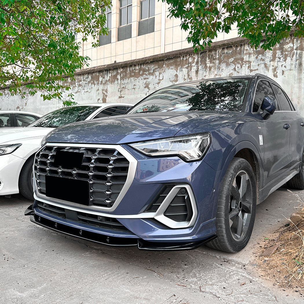 AMP-Z Front Bumper Lip Spiltter Black For Audi Q3 F3 Sline 2019+