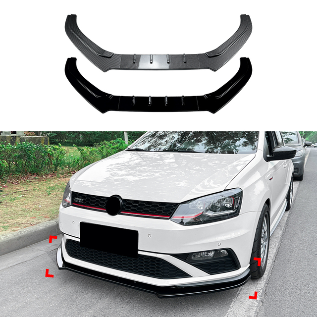 AMP-Z Front Bumper Lip Spiltter For VW Volkswagen Polo 6C GTI 2015-2018