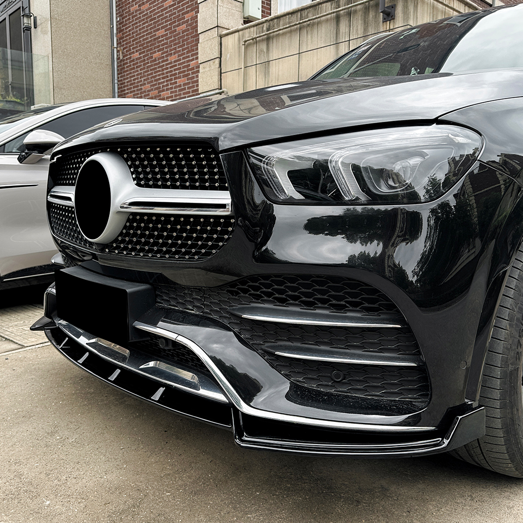 AMP-Z Front Bumper Lip Spiltter For Mercedes Benz GLE Class W167 C167 Pre-facelift AMG Line 2019-2023