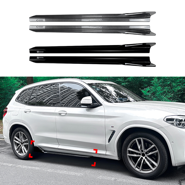 AMP-Z Side Skirt Rocker Panel Lip Lip لـ BMW X3 G01 X4 G02 M Sport 2018-2024
