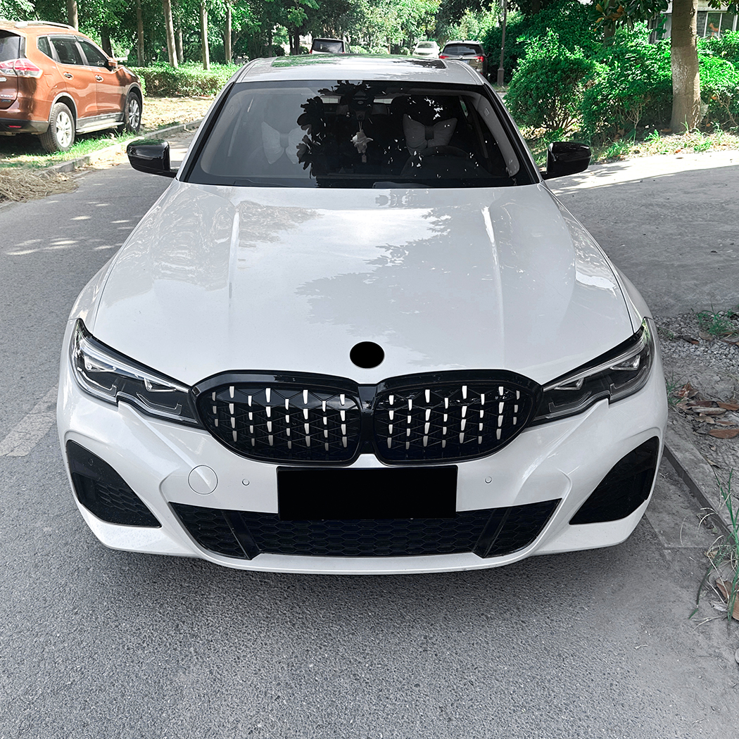 AMP-Z Front Bumper Grille Grill Silver For BMW 3 Series G20 G21 Pre-facelift 2019-2022