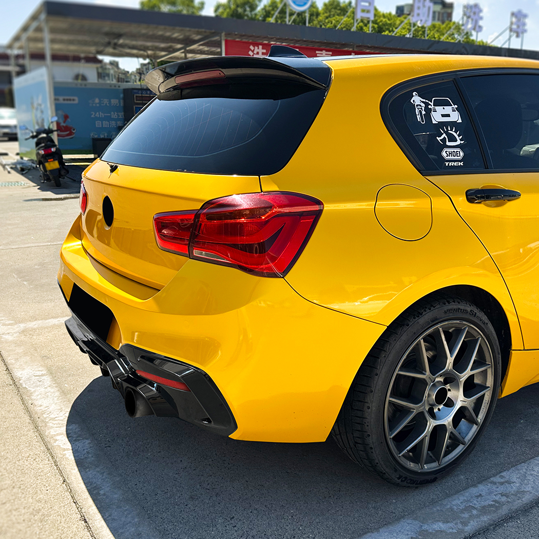 AMP-Z Rear Bumper Spoiler Lip Black For BMW 1 Series F20 F21 LCI M Sport 2015-2019