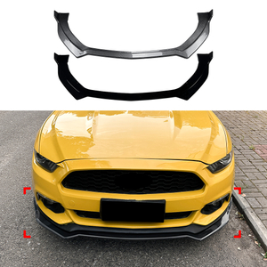 AMP-Z Front Bumper Lip Spiltter Black For Ford Mustang MK6 2015-2017