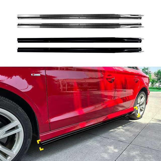 Audi A3 8V Sline 2014-2020 için amp-z yan etek rocker paneli ayırıcı dudak