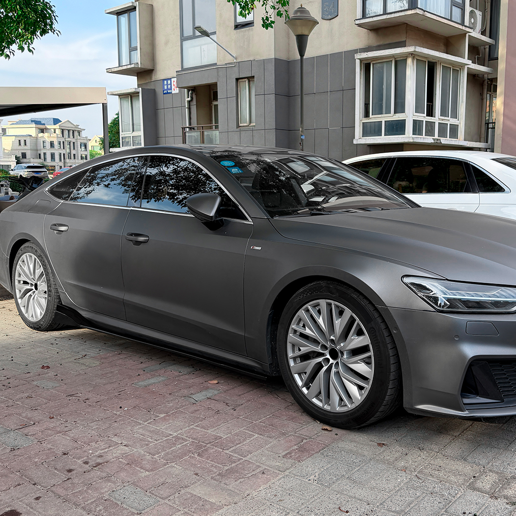 AMP-Z Side Skirt Rocker Panel Splitter Lip For Audi A7 S7 C8 2019+