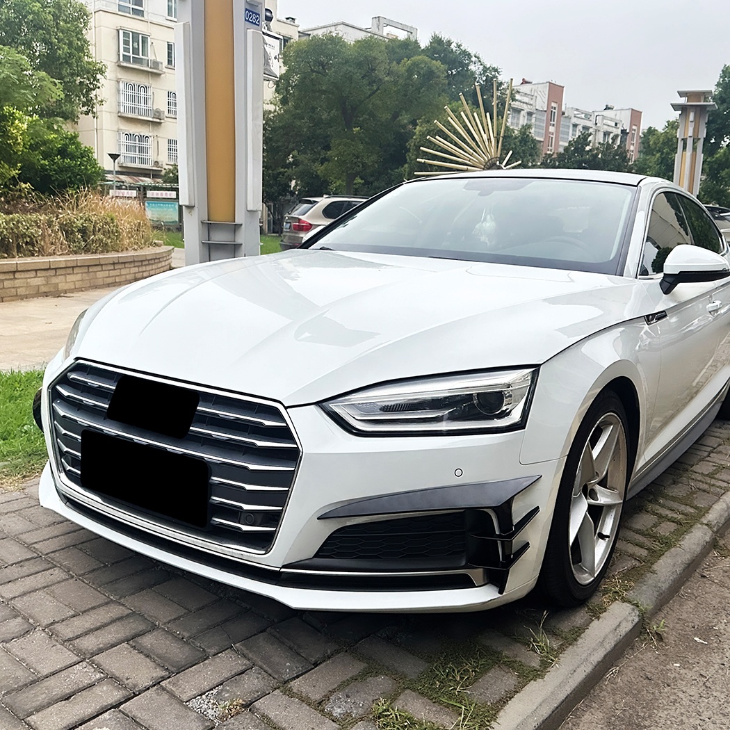 AMP-Z Front Bumper Fins Spoiler Canards For Audi A5 S5 F5 Sline 2017-2020