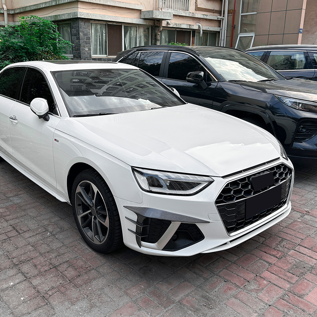 AMP-Z Front Bumper Fins Spoiler Canards For Audi A4 B9.5 Sline 2020-2024
