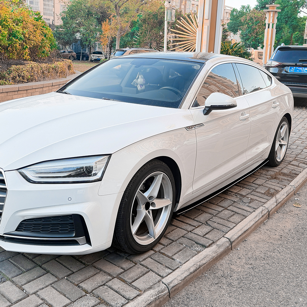 AMP-Z Side Skirt Rocker Panel Splitter Lip For Audi A5 S5 F5 Pre-facelift 4-doors Sportback 2017-2020