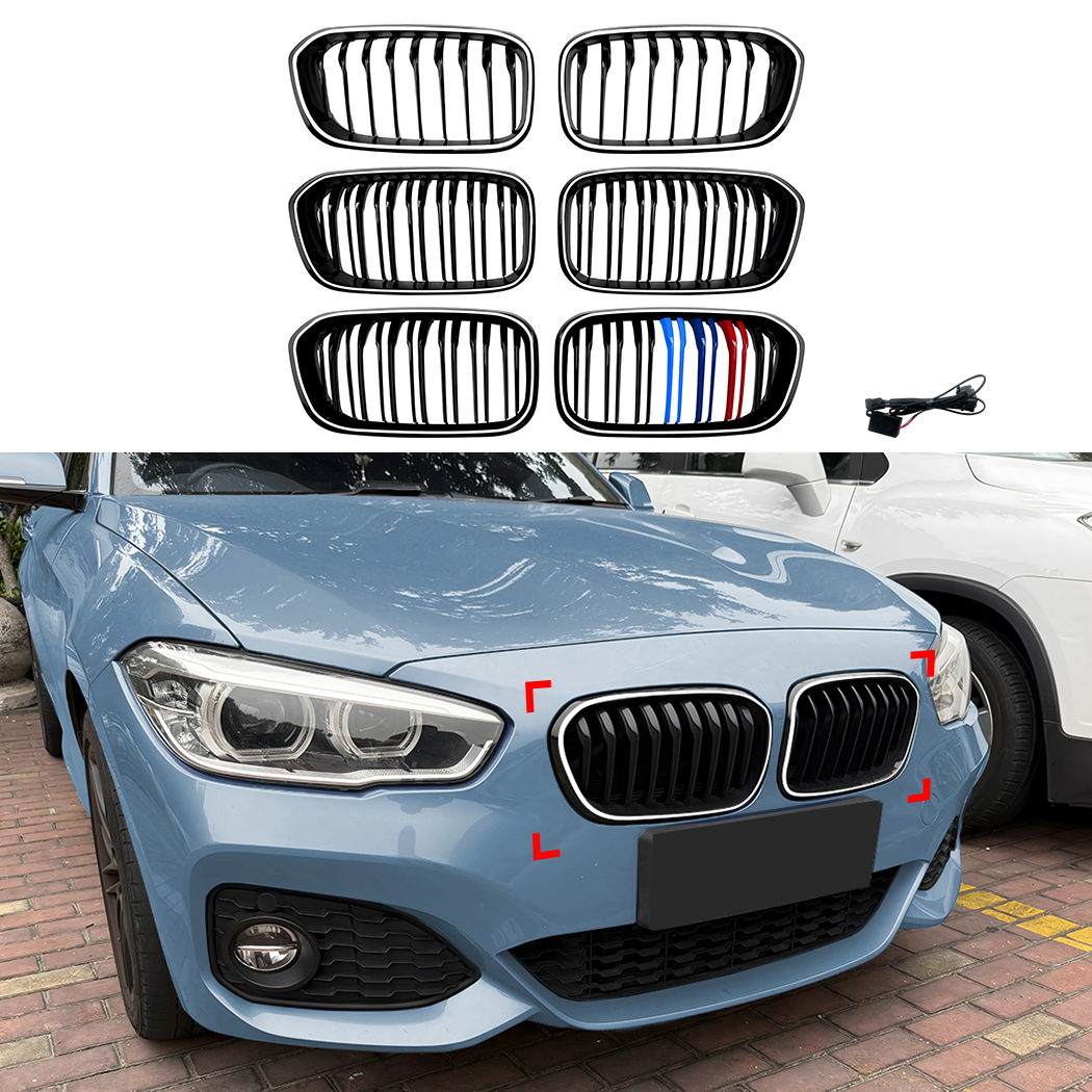 AMP-Z Front Bumper Grille Grill For BMW 1 Series F20 F21 Facelift 2015-2019