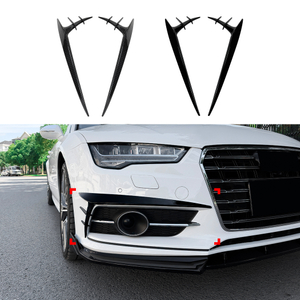 AMP-Z Front Bumper Fins Spoiler Canards For Audi A7 S7 C7 facelift Sline 2015-2018