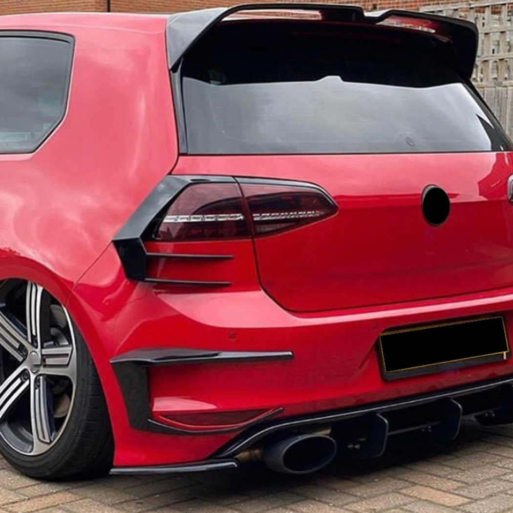 AMP-Z Rear Light Bumper Fins Spoiler Canards For VW Volkswagen Golf MK7 2013-2016