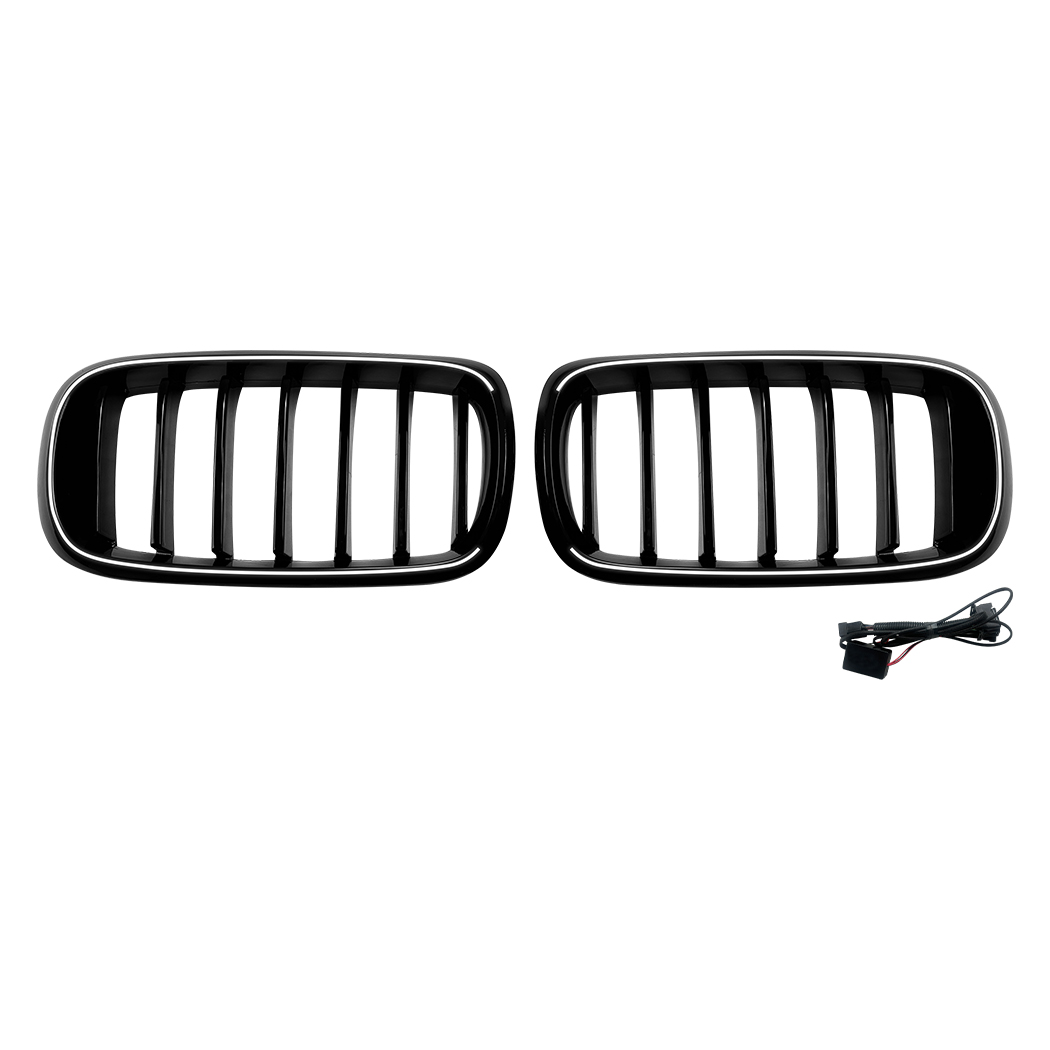 AMP-Z Front Bumper Grille Grill With Lights For BMW X5 X6 F15 F16 2014-2018