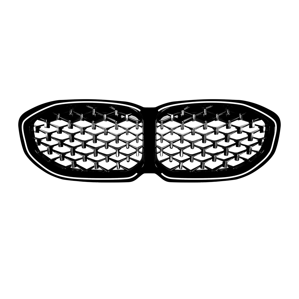 AMP-Z Front Bumper Grille Grill With Lights Silver For BMW 1 Series F40 2019-2024