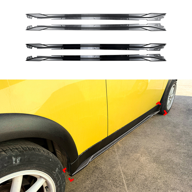 AMP-Z Side Skirt Rocker Panel Splitter Lip For BMW Mini R50 2001-2006