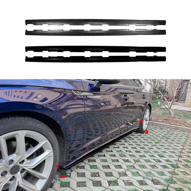 AMP-Z Side Skirt Rocker Panel Splitter Lip For Audi A5 S5 F5 Facelift Sportback 4-Doors 2021-2024