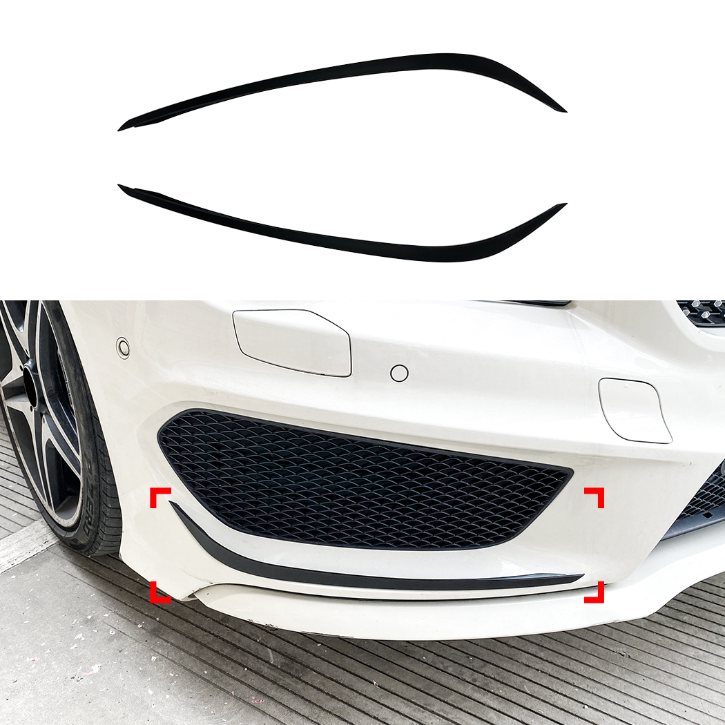 AMP-Z Front Bumper Fins Spoiler Canards For Mercedes Benz CLA Class C117 X117 Pre-Facelit 2013-2015