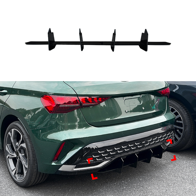 AMP-Z المصد الخلفي Diffuser Valance Lip لـ Audi A3 8Y