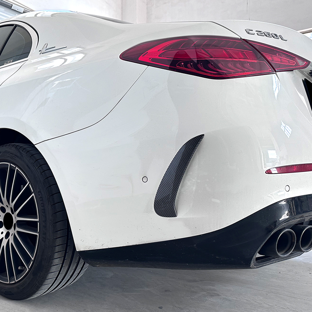 AMP-Z Rear Bumper Fins Spoiler Canards For Mercedes Benz C Class W206 S206 AMG Line 2022+