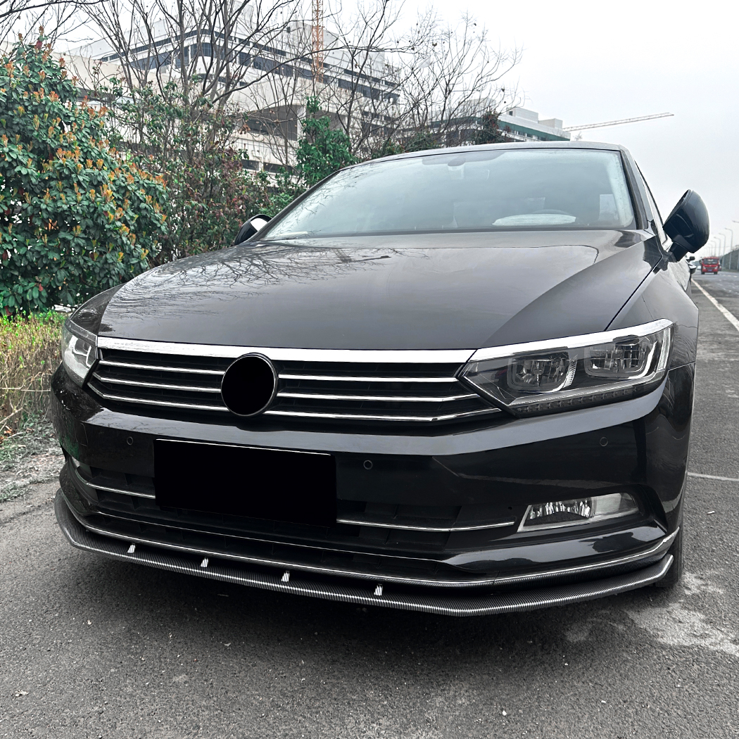 AMP-Z Front Bumper Lip Spiltter Black For VW Volkswagen Passat B8 Standard 2016-2019