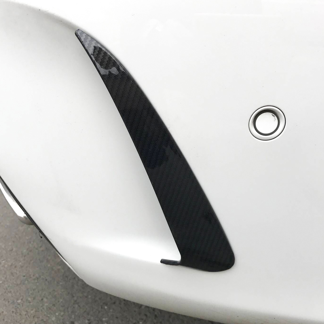 AMP-Z Rear Bumper Fins Spoiler Canards For Mercedes Benz C Class W205 AMG Line 4-Doors Sedan 2015-2021