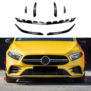 AMP-Z Front Bumper Fins Spoiler Canards For Mercedes Benz A Class W177 Hatchback/Sedan 2018+
