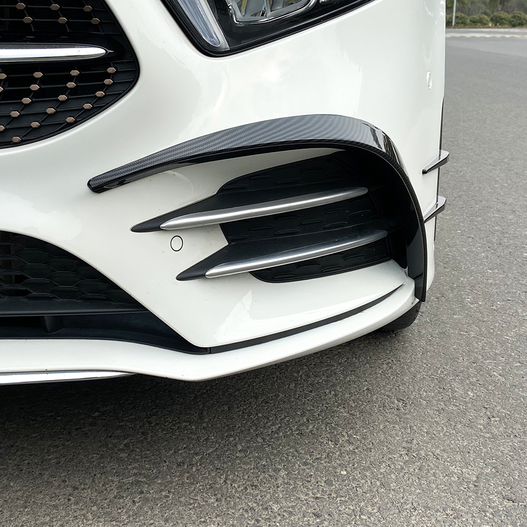 AMP-Z Front Bumper Fins Spoiler Canards For Mercedes Benz A Class W177 Hatchback/Sedan AMG Line 2018+