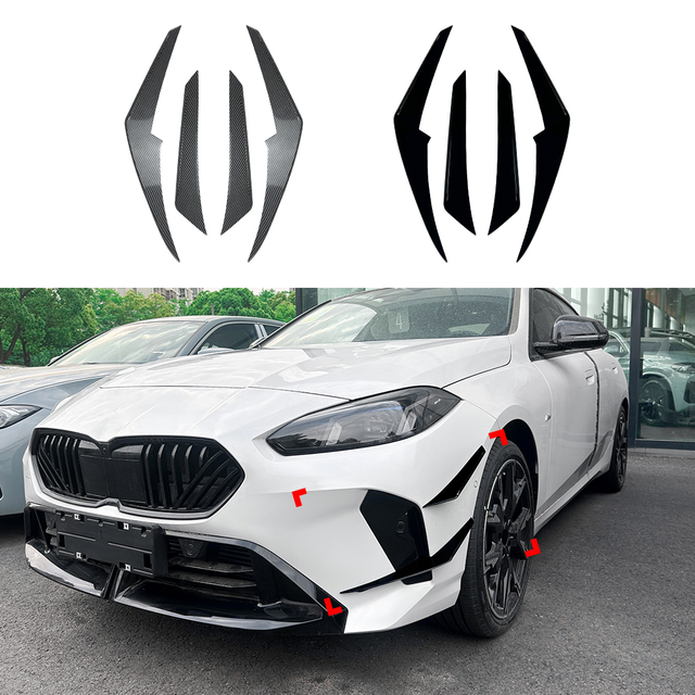 AMP-Z Front Bumper Fins Spoiler Canards For BMW 1 Series F70 2 Series F74 M Sport 2024+