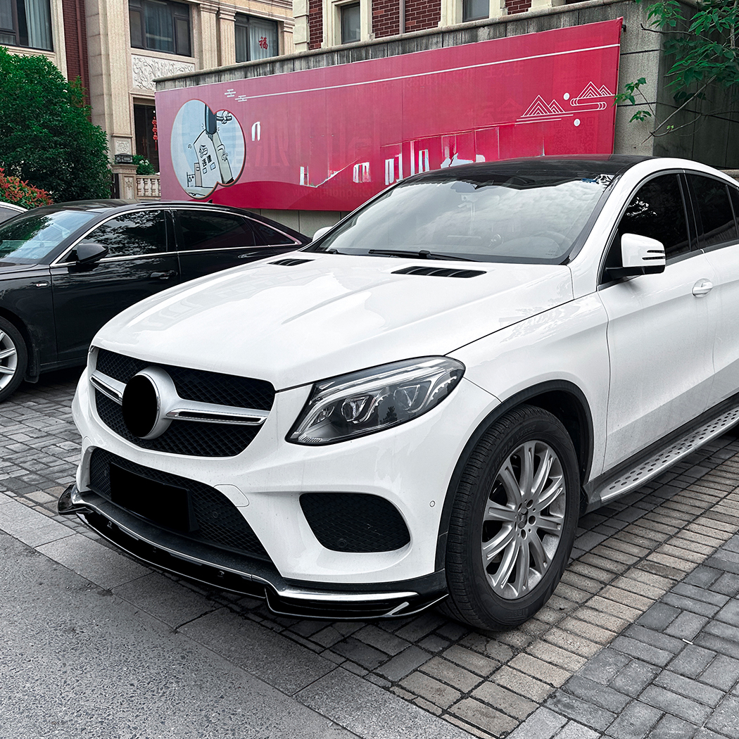 AMP-Z Front Bumper Lip Spiltter For Mercedes Benz GLE Class W166 C292 AMG Line 2015-2018