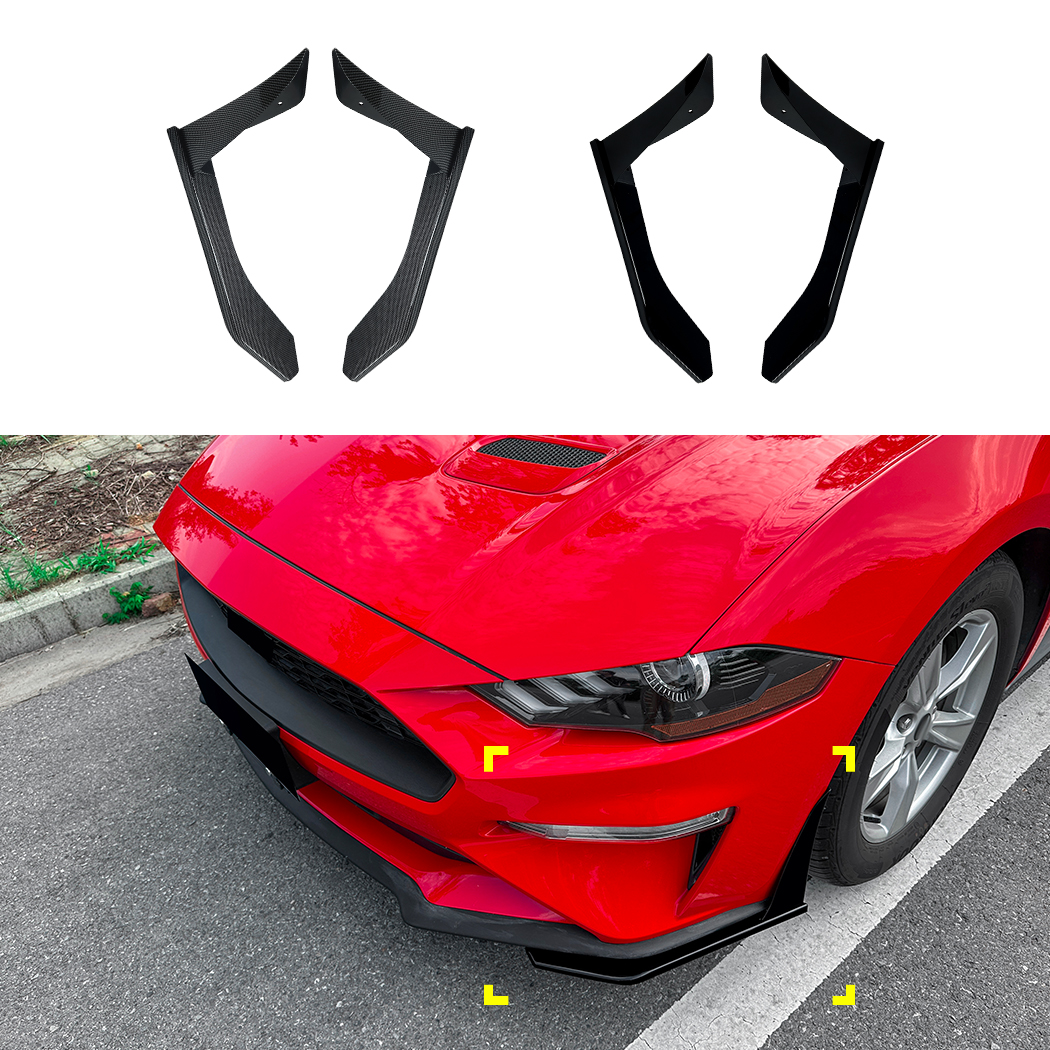 AMP-Z Front Side Splitter Sticker For Ford Mustang MK6.5 2018-2023