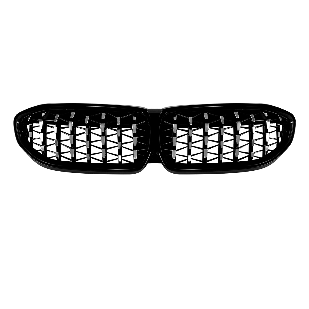 AMP-Z Front Bumper Grille Grill Silver For BMW 3 Series G20 G21 Pre-facelift 2019-2022