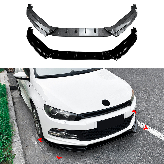 AMP-Z Front Bumper Lip Spiltter For VW Volkswagen Scirocco MK3 Pre-Facelift Rline GTS 2008-2014